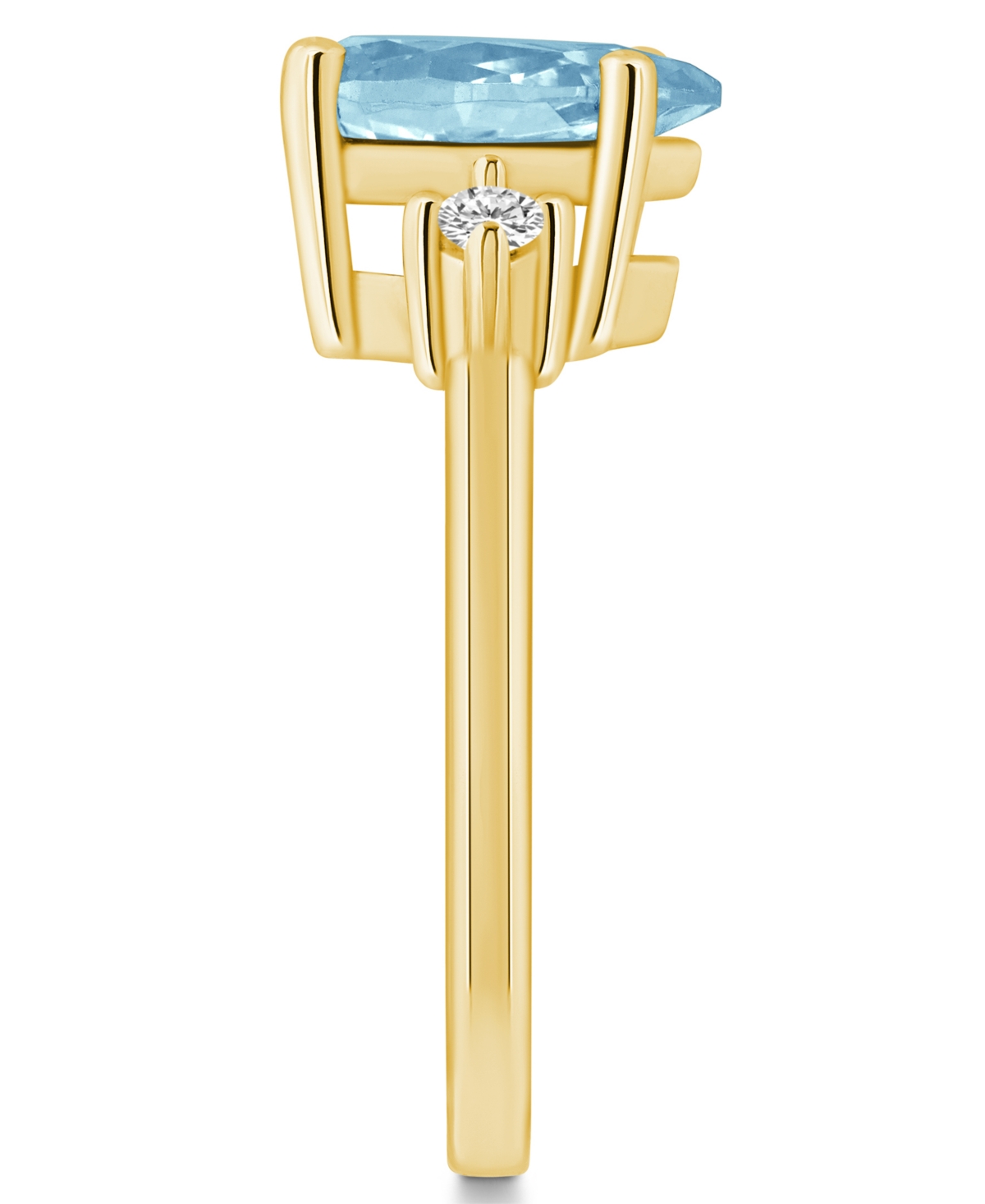 Macy'sand Diamond Ring (1-5/8 ct.t.w and 1/10 ct.t.w) 14K Yellow Gold - Aquamarine