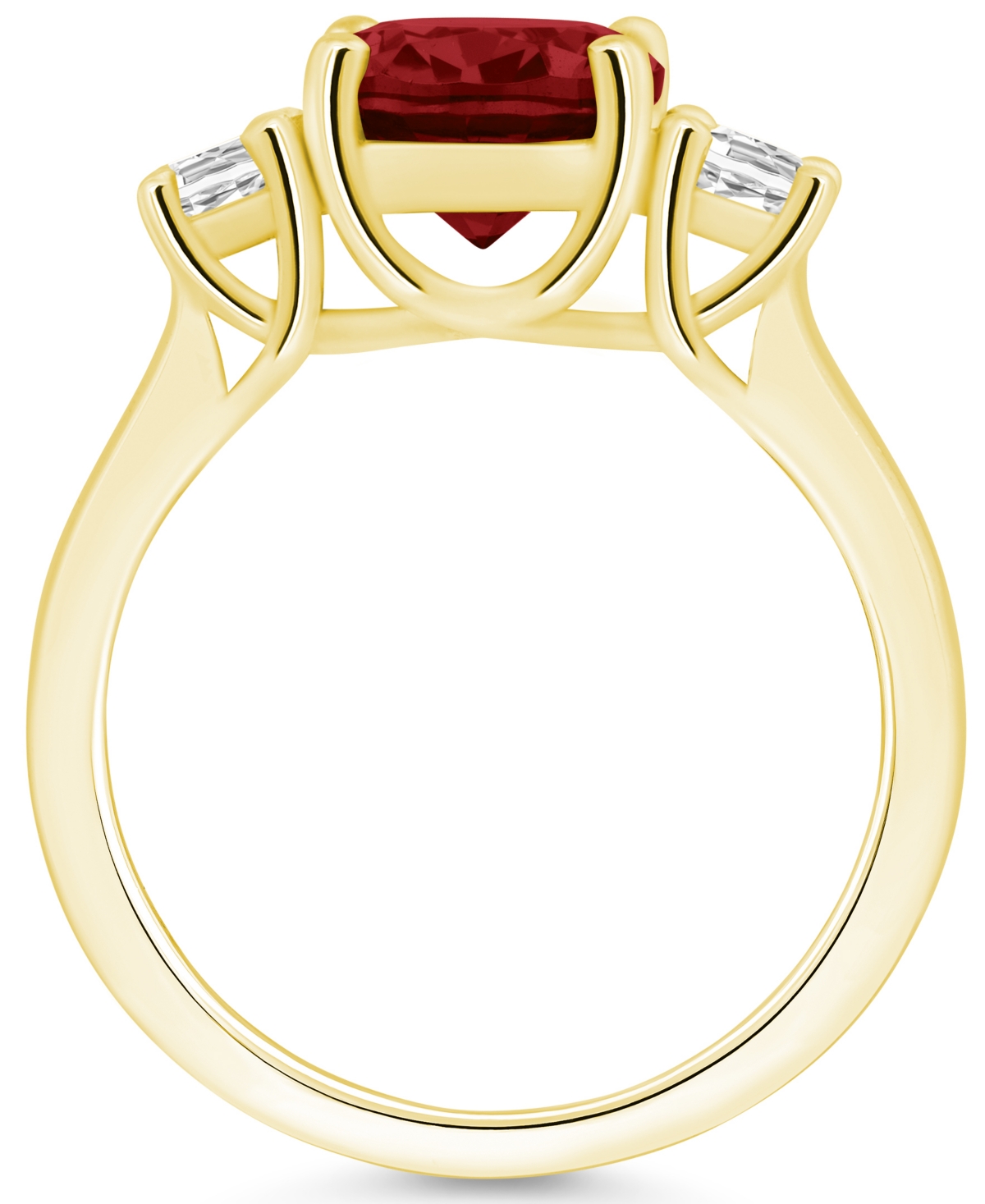 Macy'sand Diamond Ring (3-1/10 ct.t.w and 1/3 ct.t.w) 14K Yellow Gold - Garnet