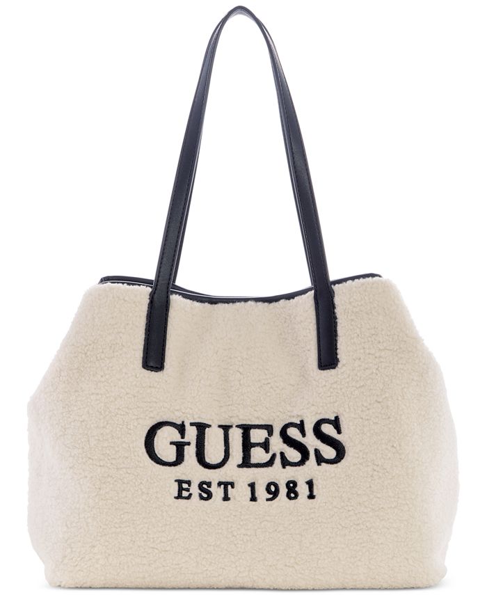 GUESS Medium Sherling Embroidered Logo Vikky 2 in 1 Tote - Macy's