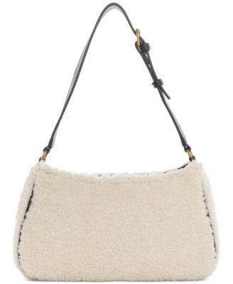 GUESS Vikky Faux Fur Embroidered Logo Shoulder Bag - Macy's