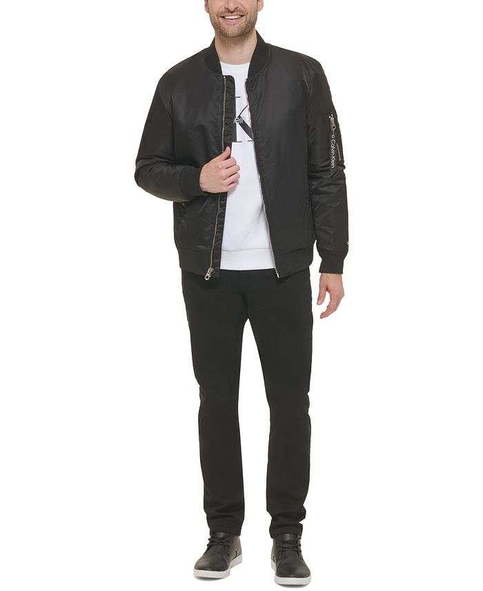 Calvin Klein Men's Classic MA1 Nylon Bomber Jacket & Reviews Coats