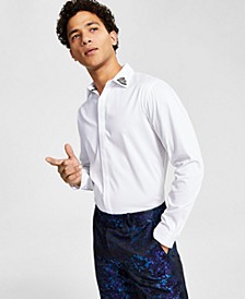 Men's Long-Sleeve Embellished-Collar Shirt, Created for Macy's