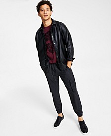 Men's Classic-Fit Faux-Leather Shirt Jacket, Created for Macy's 
