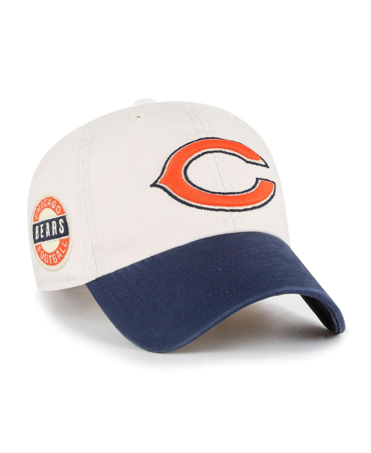 47 Brand Men's '47 Cream, Navy Chicago Bears Sidestep Clean Up Adjustable Hat In Cream,navy