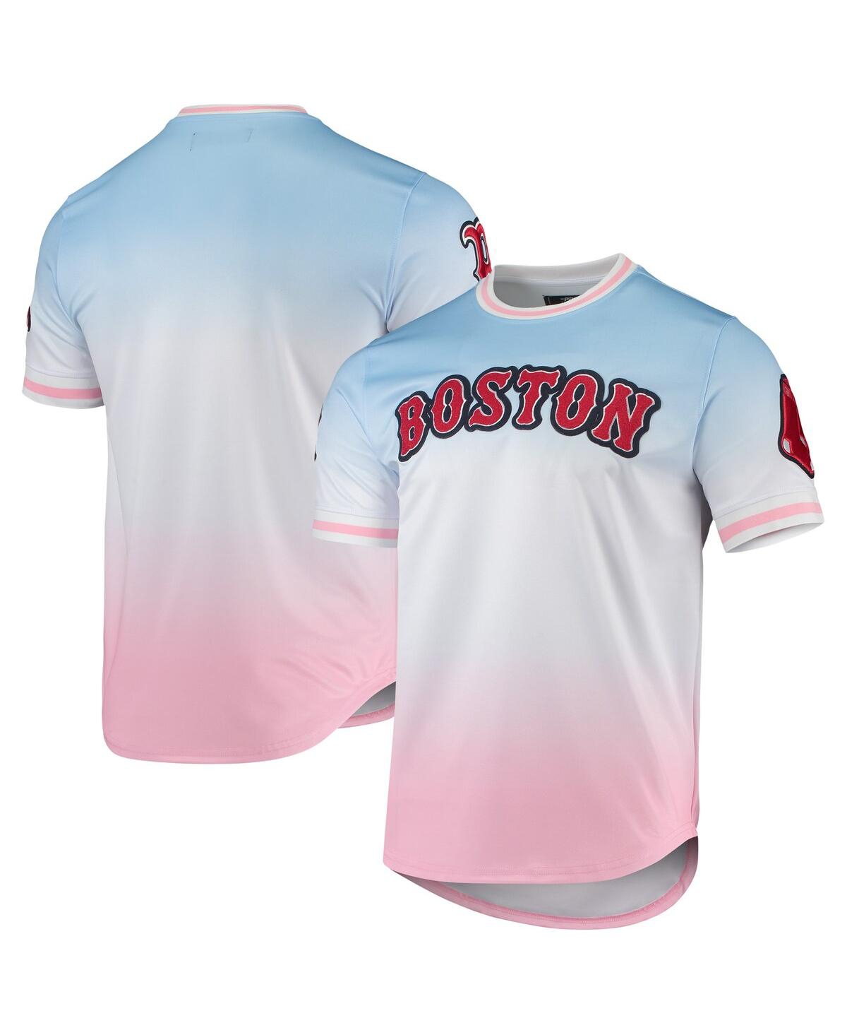 Shop Pro Standard Men's  Blue, Pink Boston Red Sox Ombre T-shirt In Blue,pink