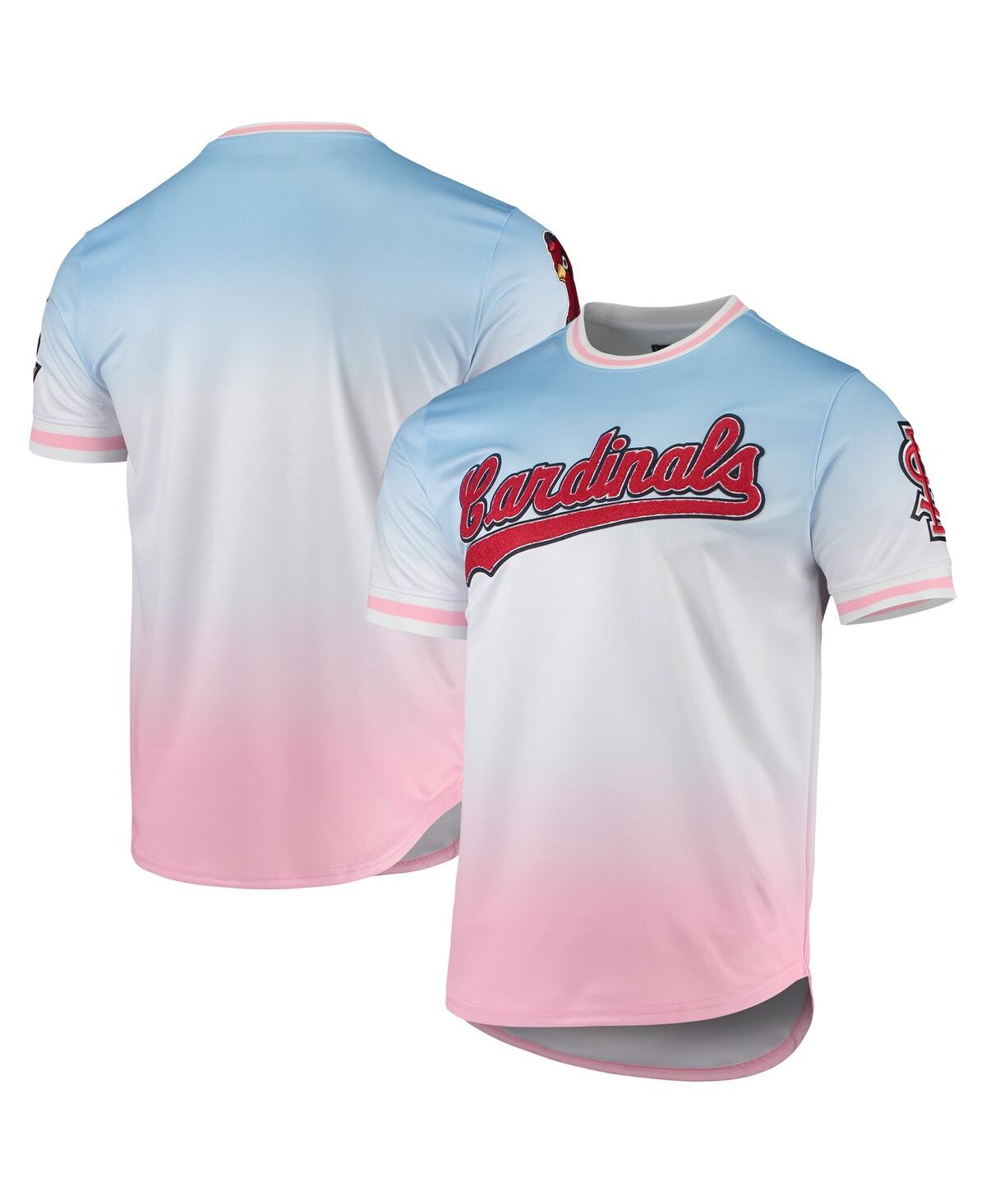 Pro Standard Men's  Blue, Pink St. Louis Cardinals Ombre T-shirt In Blue,pink