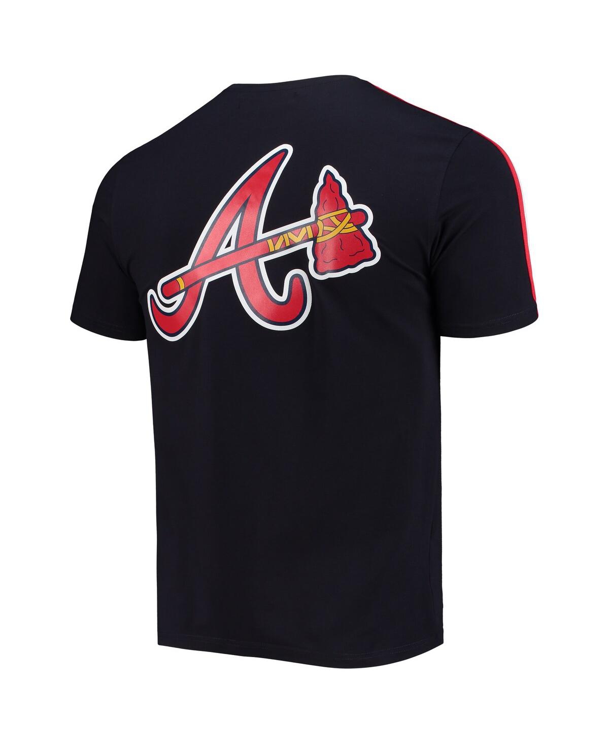 Shop Pro Standard Men's  Navy, Red Atlanta Braves Taping T-shirt In Navy,red