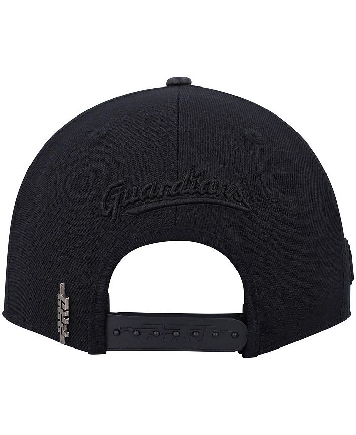 Pro Standard Men's Black Cleveland Guardians Triple Black Wool Snapback