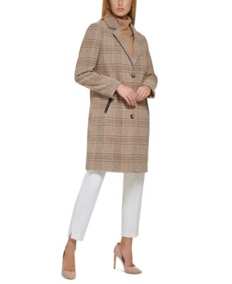 DKNY Women's Plaid Walker Coat, Created for Macy's - Macy's
