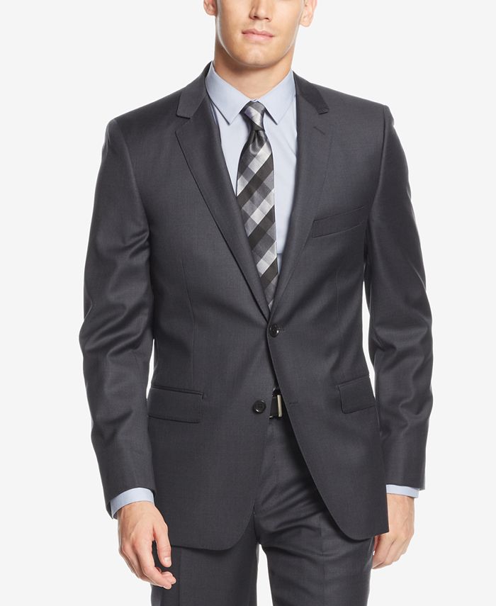 DKNY Charcoal Solid Extra-Slim-Fit Suit - Macy's