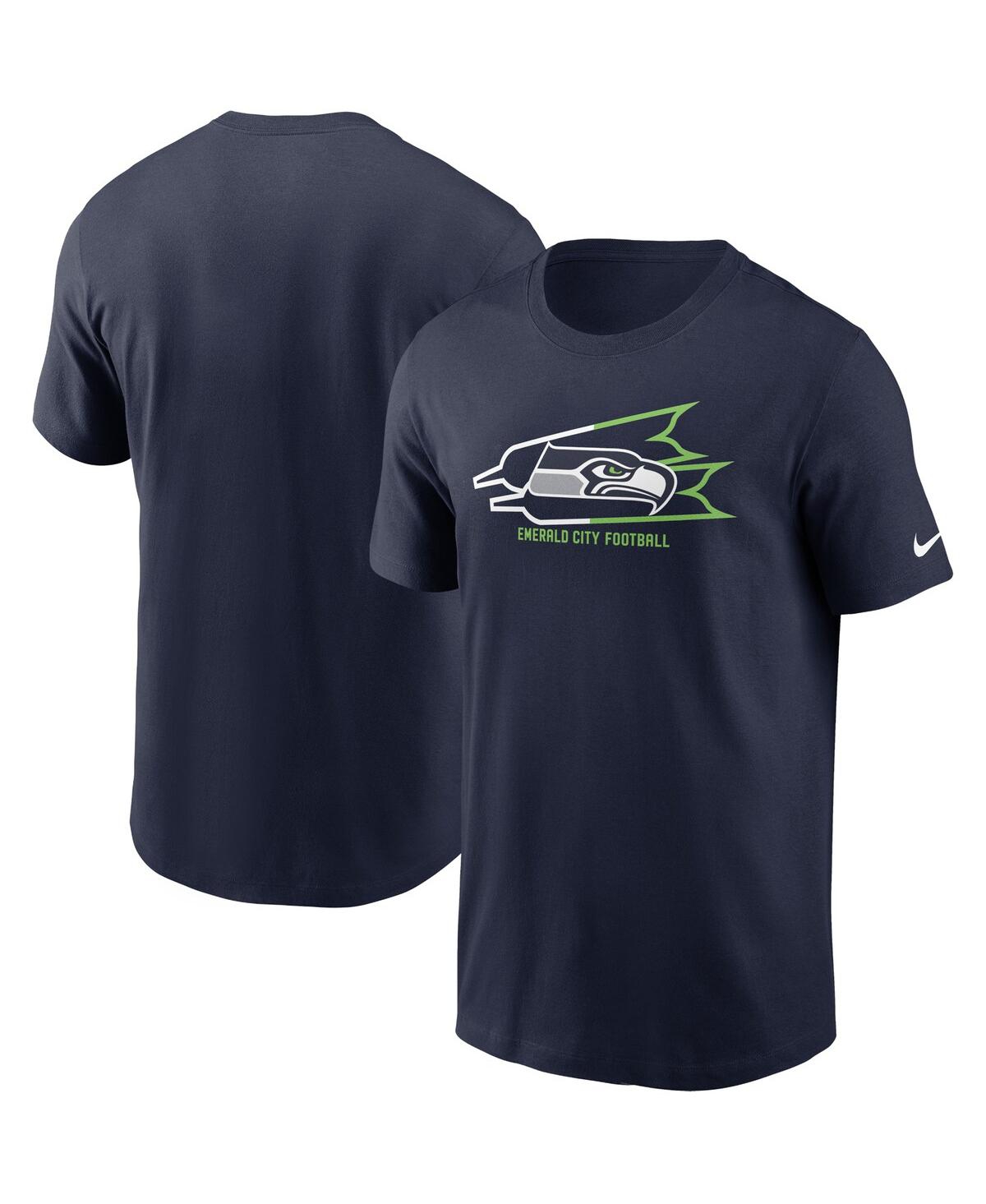 Shop Nike Men's  College Navy Seattle Seahawks Essential Local Phrase T-shirt