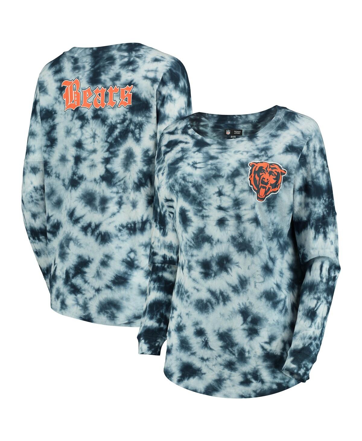 NEW ERA WOMEN'S NEW ERA NAVY CHICAGO BEARS TIE-DYE LONG SLEEVE T-SHIRT 