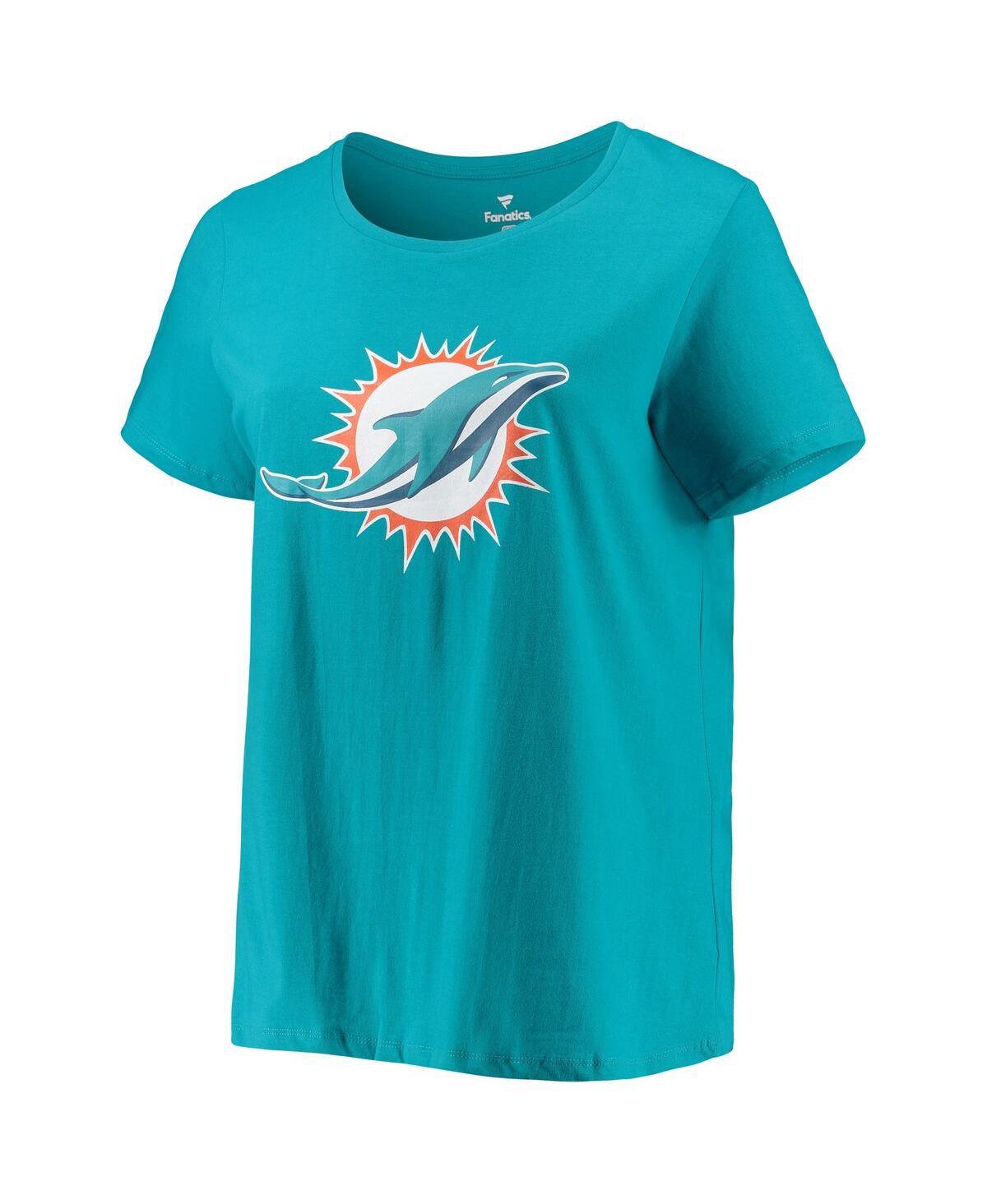 Fanatics Tua Tagovailoa Aqua Miami Dolphins Plus Size Fair Catch Name & Number V-neck T-shirt In Aqua