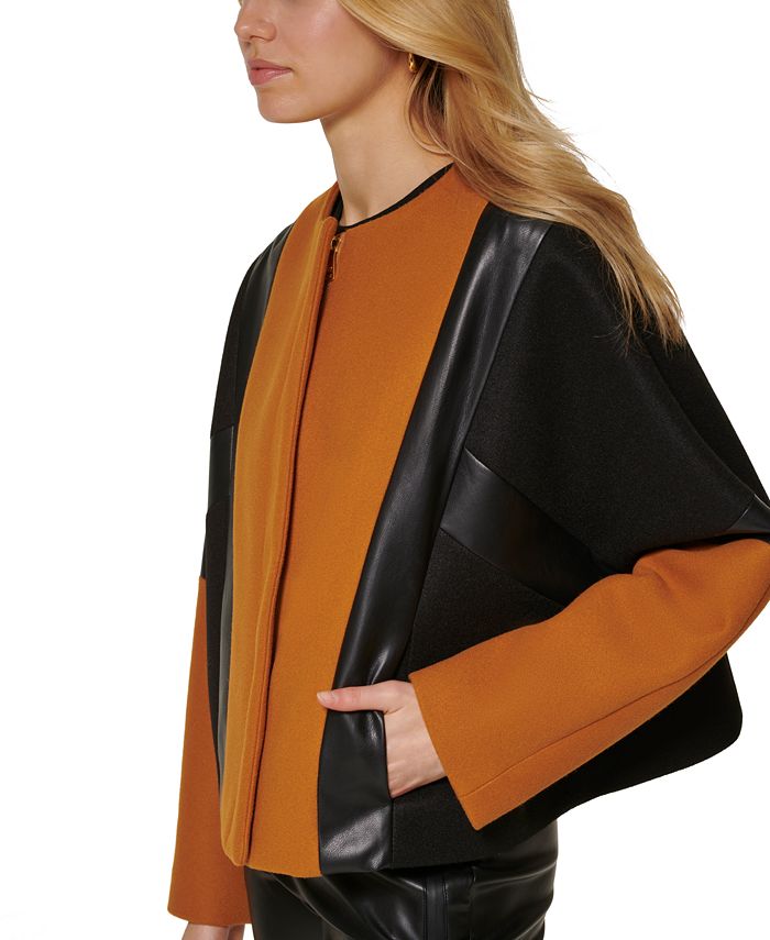 DKNY Women's MixedMedia Jacket & Reviews Jackets & Blazers Women