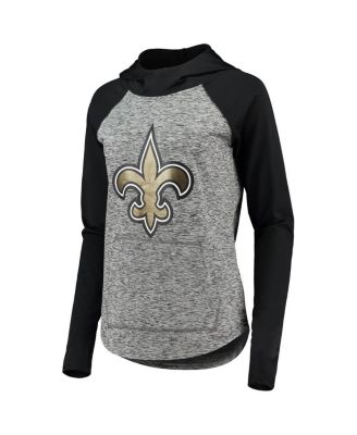 Women's Heathered Gray and Black New Orleans Saints Championship Ring Pullover Hoodie