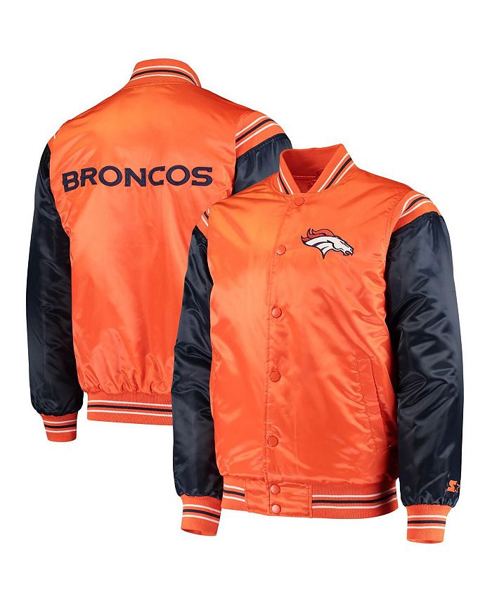 Starter Men's Orange and Navy Denver Broncos Enforcer Satin Varsity  Full-Snap Jacket - Macy's