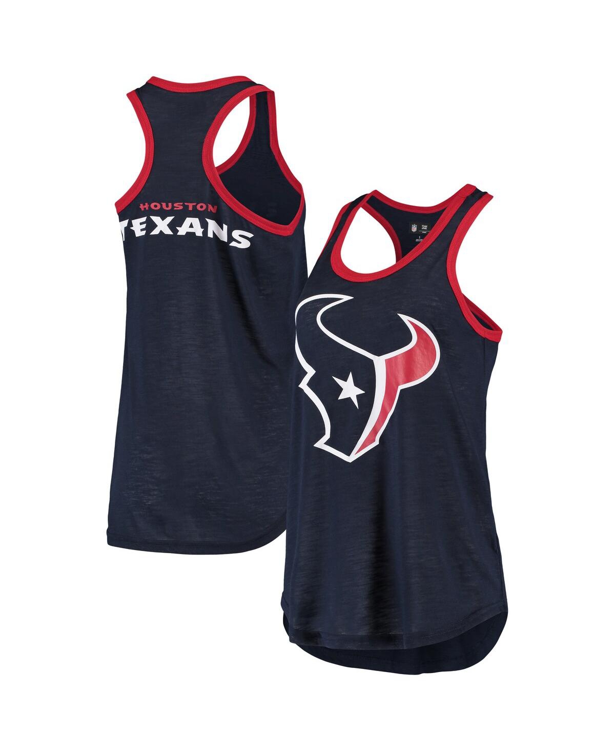 G-III 4HER BY CARL BANKS WOMEN'S G-III 4HER BY CARL BANKS NAVY HOUSTON TEXANS TATER TANK TOP