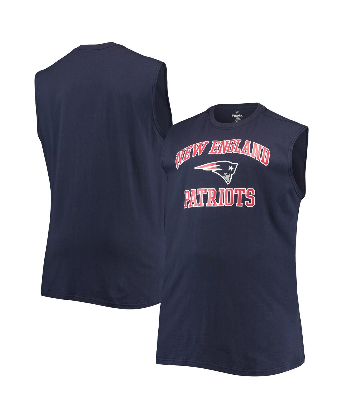 Profile Men's Navy New England Patriots Big And Tall Muscle Tank Top