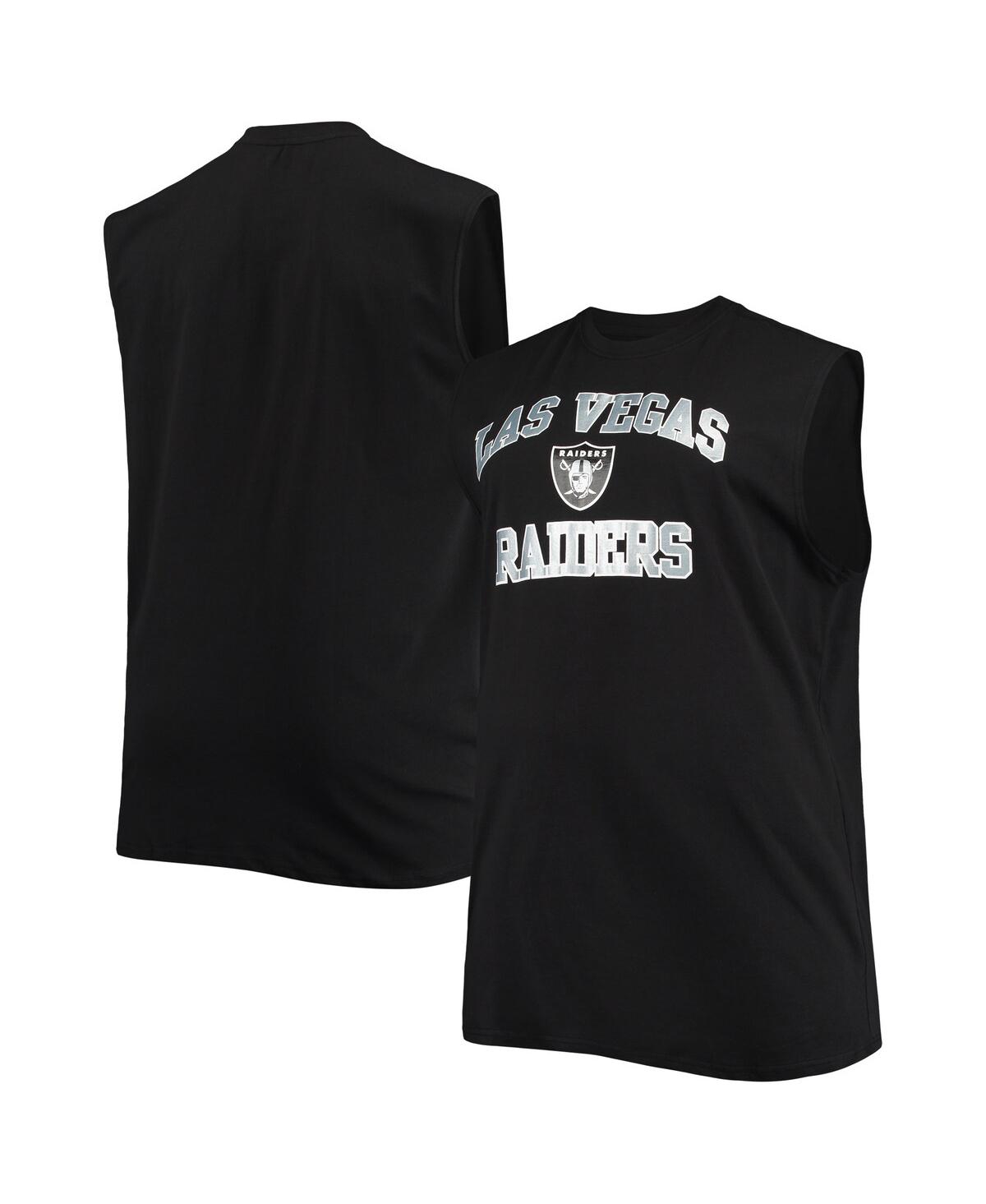 PROFILE MEN'S BLACK LAS VEGAS RAIDERS BIG AND TALL MUSCLE TANK TOP 
