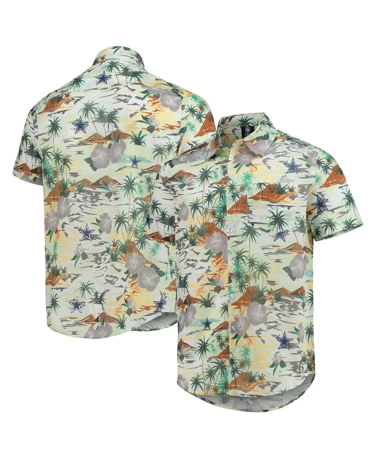 Foco Men's  Tan Dallas Cowboys Paradise Floral Button-up Shirt
