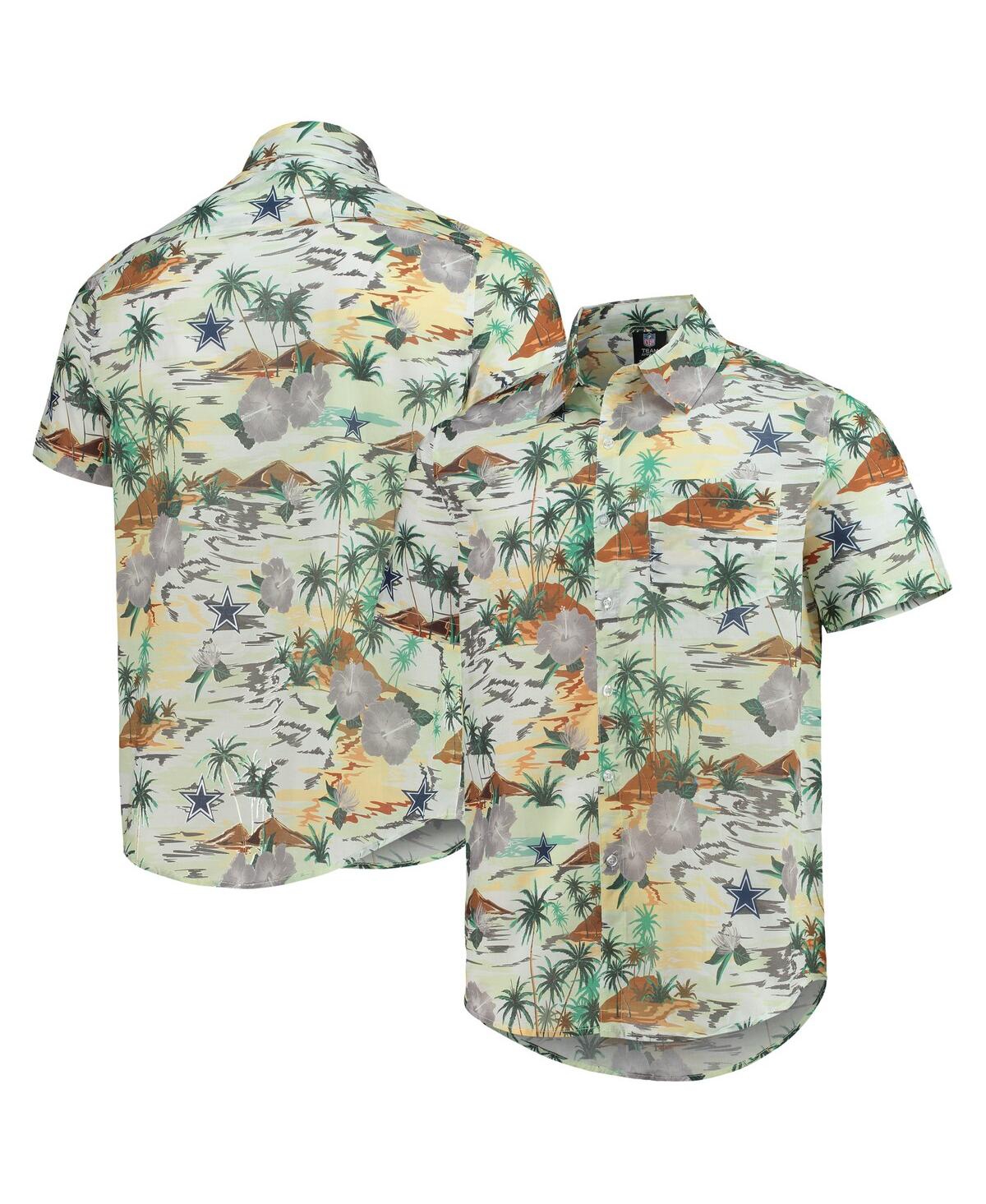 Foco Cream Las Vegas Raiders Paradise Floral Button-up Shirt In Tan