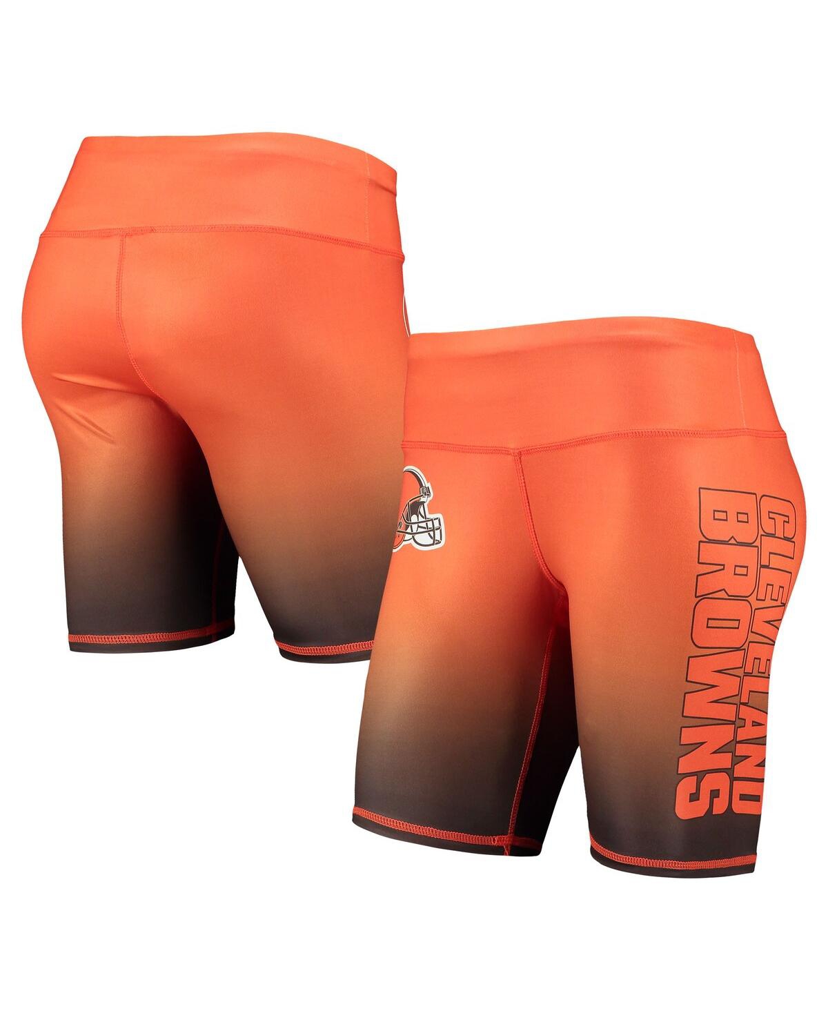 Women's Foco Orange Cleveland Browns Gradient Biker Shorts - Orange
