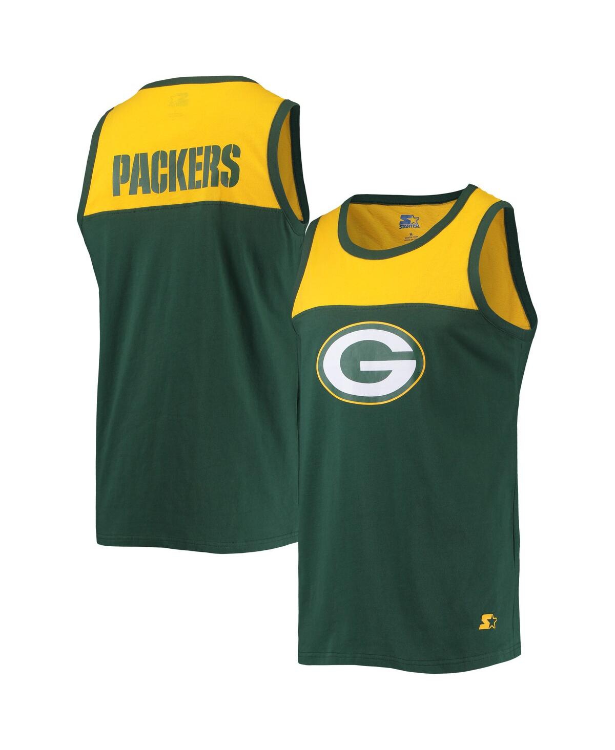 Men's Starter Gold Green Bay Packers Team Touchdown Fashion Tank Top - Gold