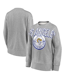 Women's Branded Heathered Gray Los Angeles Rams Jump Distribution Pullover Sweatshirt