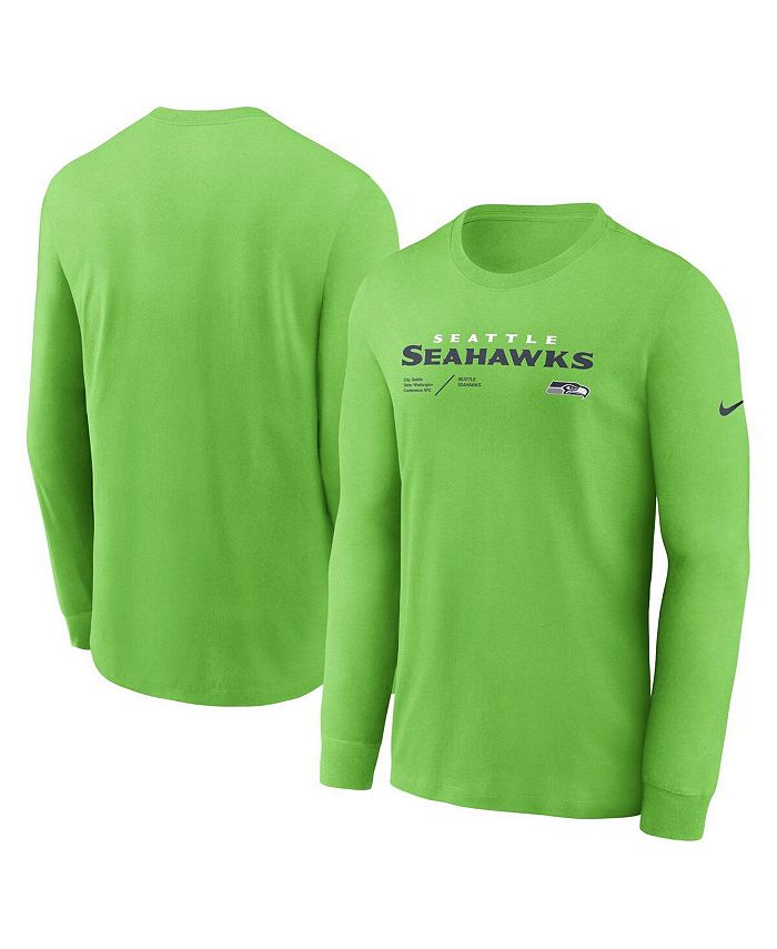Seahawks lime green long new arrivals sleeve shirt