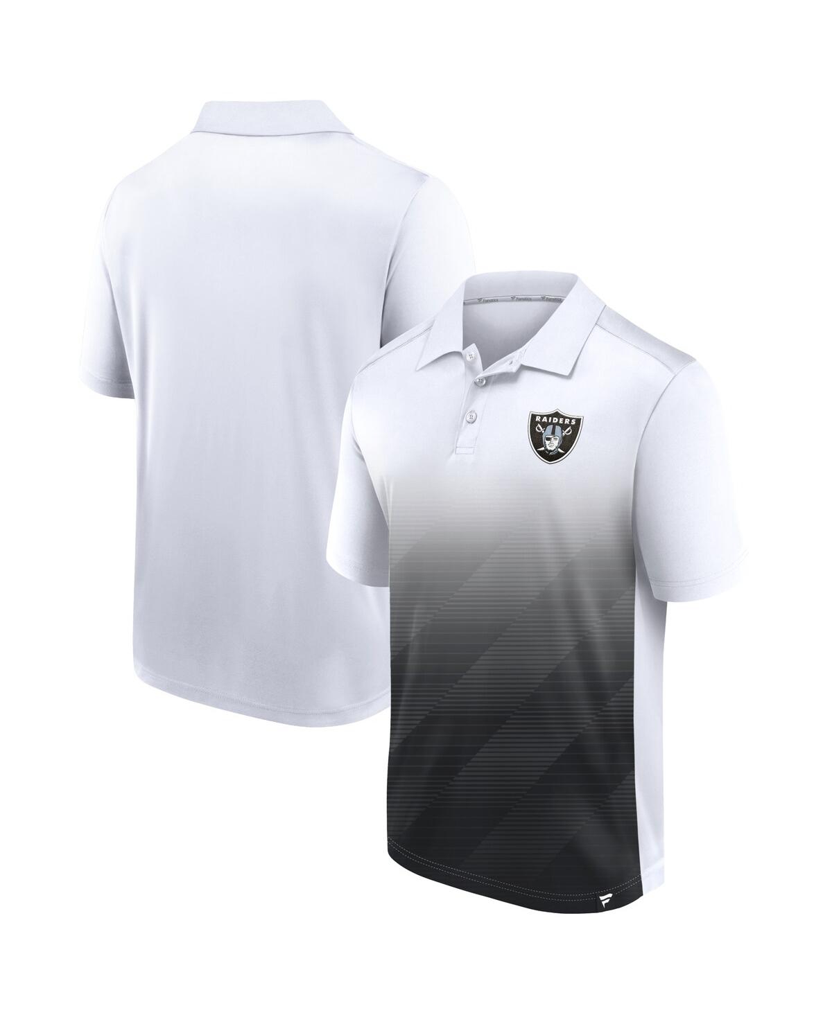 Shop Fanatics Men's  White And Black Las Vegas Raiders Parameter Polo Shirt In White,black