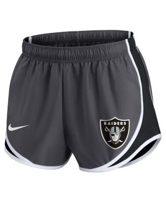 Women's Charcoal Las Vegas Raiders Plus Size Logo Performance Tempo Shorts