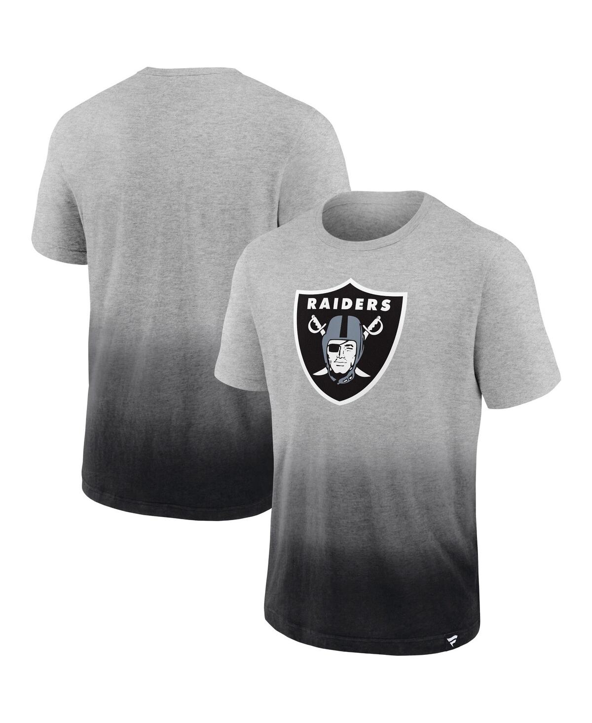 Fanatics Branded Heathered Gray/black Las Vegas Raiders Team Ombre T-shirt In Heathered Gray,black