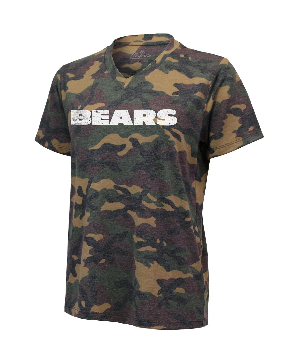 Shop Industry Rag Women's Justin Fields Camo Chicago Bears Name And Number V-neck T-shirt