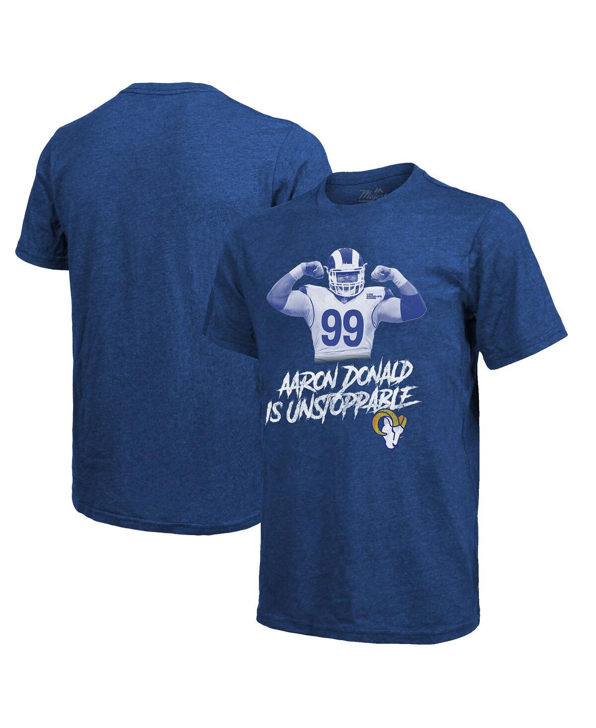 Men's Majestic Threads Aaron Donald Royal Los Angeles Rams Tri-Blend Player T-shirt - Royal
