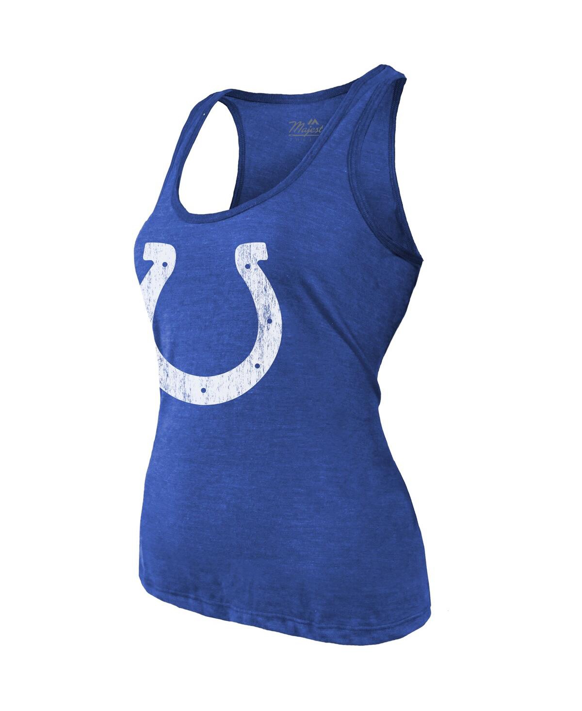 MAJESTIC WOMEN'S MAJESTIC THREADS JONATHAN TAYLOR ROYAL INDIANAPOLIS COLTS PLAYER NAME AND NUMBER TRI-BLEND T 