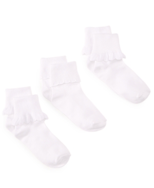 image of Trimfit 3-Pack Scalloped Socks, Little Girls & Big Girls