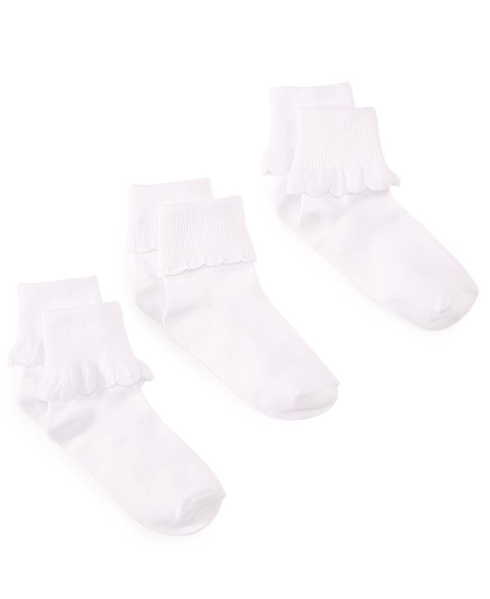 Trimfit - Girls' or Little Girls' 3-Pack Scalloped Socks
