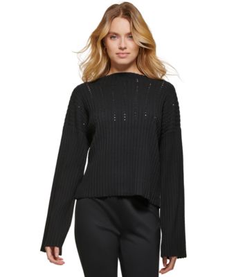 DKNY Women's Studded-Front Cowlneck 
