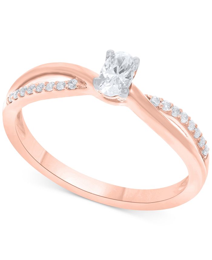 Macy's solitaire diamond shop rings