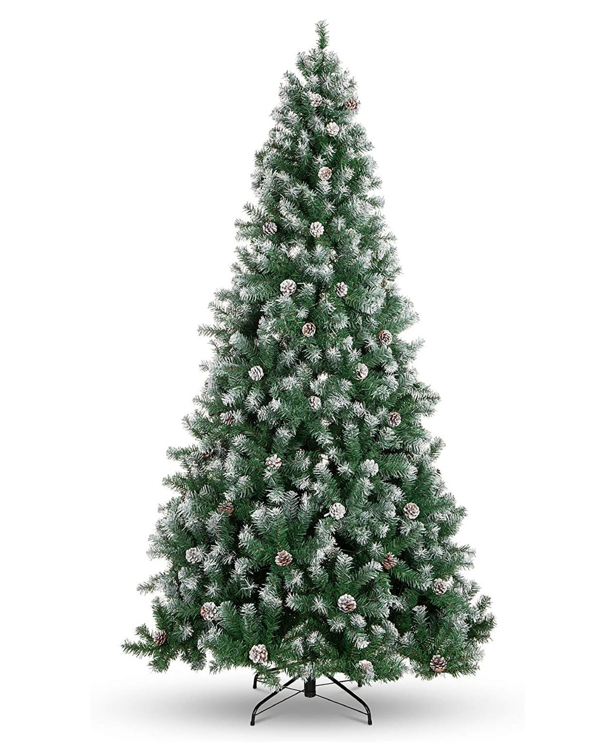 Perfect Holiday Frosted Oregon Fir Tree With Snow Dusted Pine Cones, 72" In Green