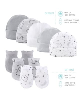 Baby Boys Newborn Shower Gift Set Layette Essentials, Grey, White
