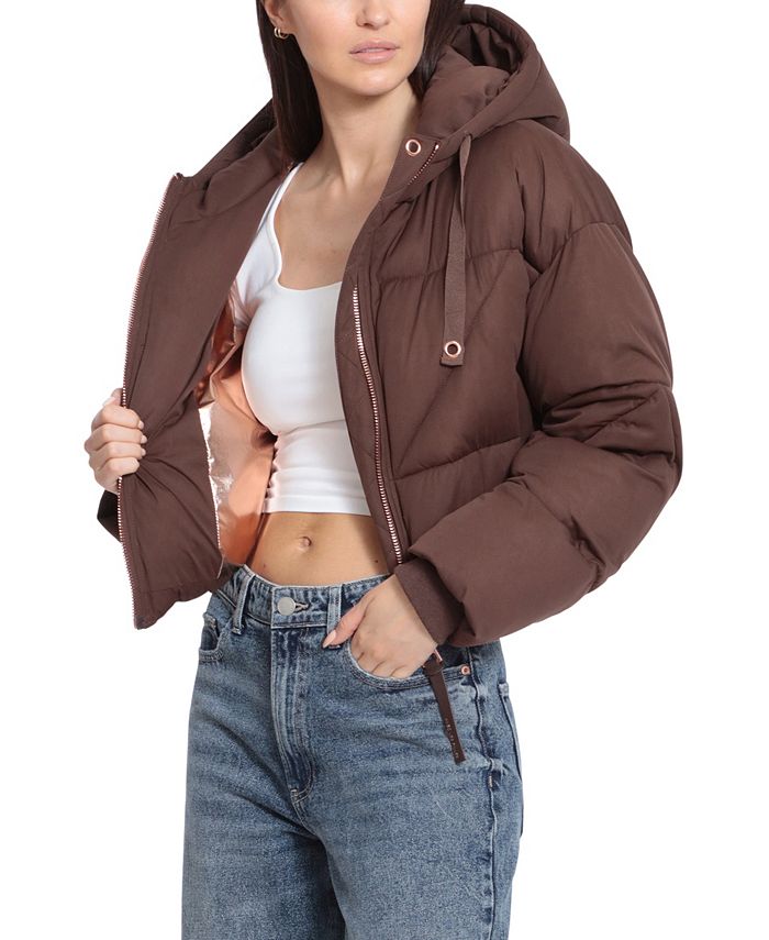 Avec Les Filles Women's Cropped Knit Puffer Jacket & Reviews Coats