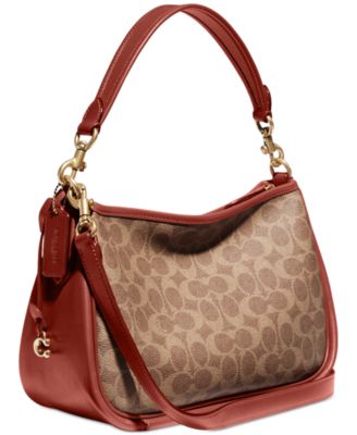 COACH Signature Coated Canvas Convertible Cary Crossbody - Macy's