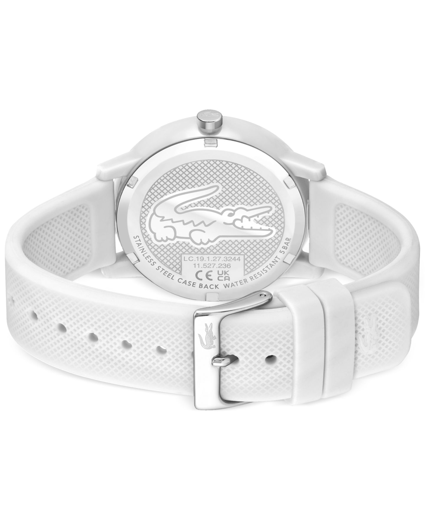 Мужские часы Lacoste L.12.12 White Silicone Strap Watch 42mm — фото 3