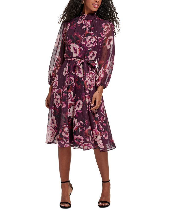 Jessica howard illusion on sale ruched waist midi dress