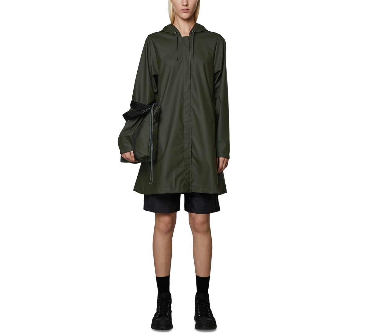 Rains Women's Hooded Waterproof A-Line Raincoat