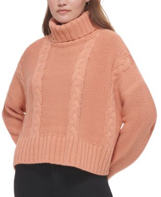 Opnemen Trunk bibliotheek brandwonden Calvin Klein Jeans Women's Cable-Knit Long-Sleeve Turtleneck Sweater &  Reviews - Sweaters - Juniors - Macy's
