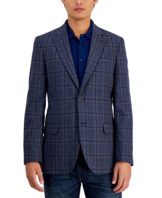 Nautica - Men's Modern-Fit Plaid Herringbone Tweed Sport Coat