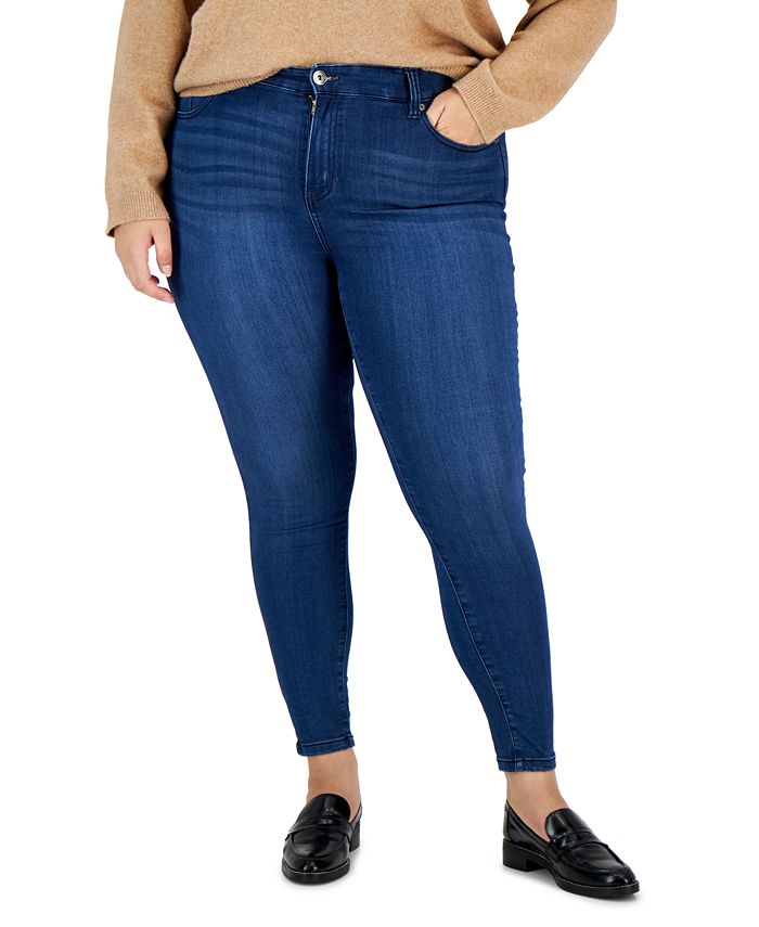 Celebrity Pink Trendy Plus Size Mid Infinite Stretch Dawson Super-Skinny Jeans Macy's
