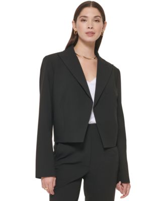 Calvin Klein Women's Cropped Open Front Blazer - Macy's